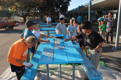 Santa Clara Cub Scouts from Pack 43 Provide Service to Santa Clara School