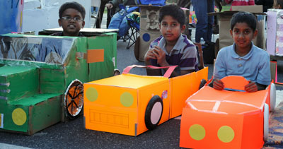 Good Times at Millikin School's Box Car Movie Night