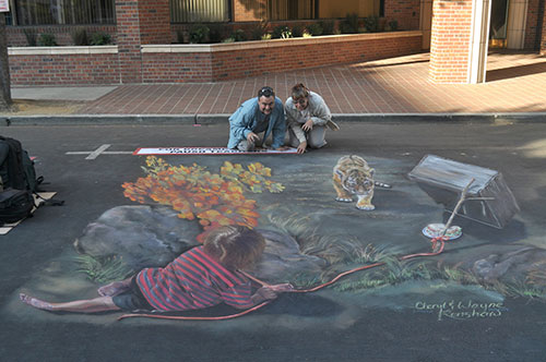 Santa Clara Artists Create 3D Chalk Art Paintings Santa Clara Artists Create 3D Chalk Art Paintings
