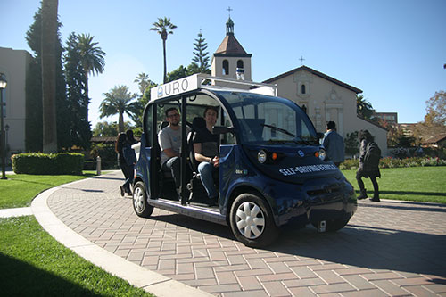 Self-Driving Shuttles Hope to Make the Grade at SCU Self-Driving Shuttles Hope to Make the Grade at SCU
